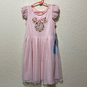 Disney Little Girls Minnie Mouse Pink Party Dress. Excellent Condition. Size 4.